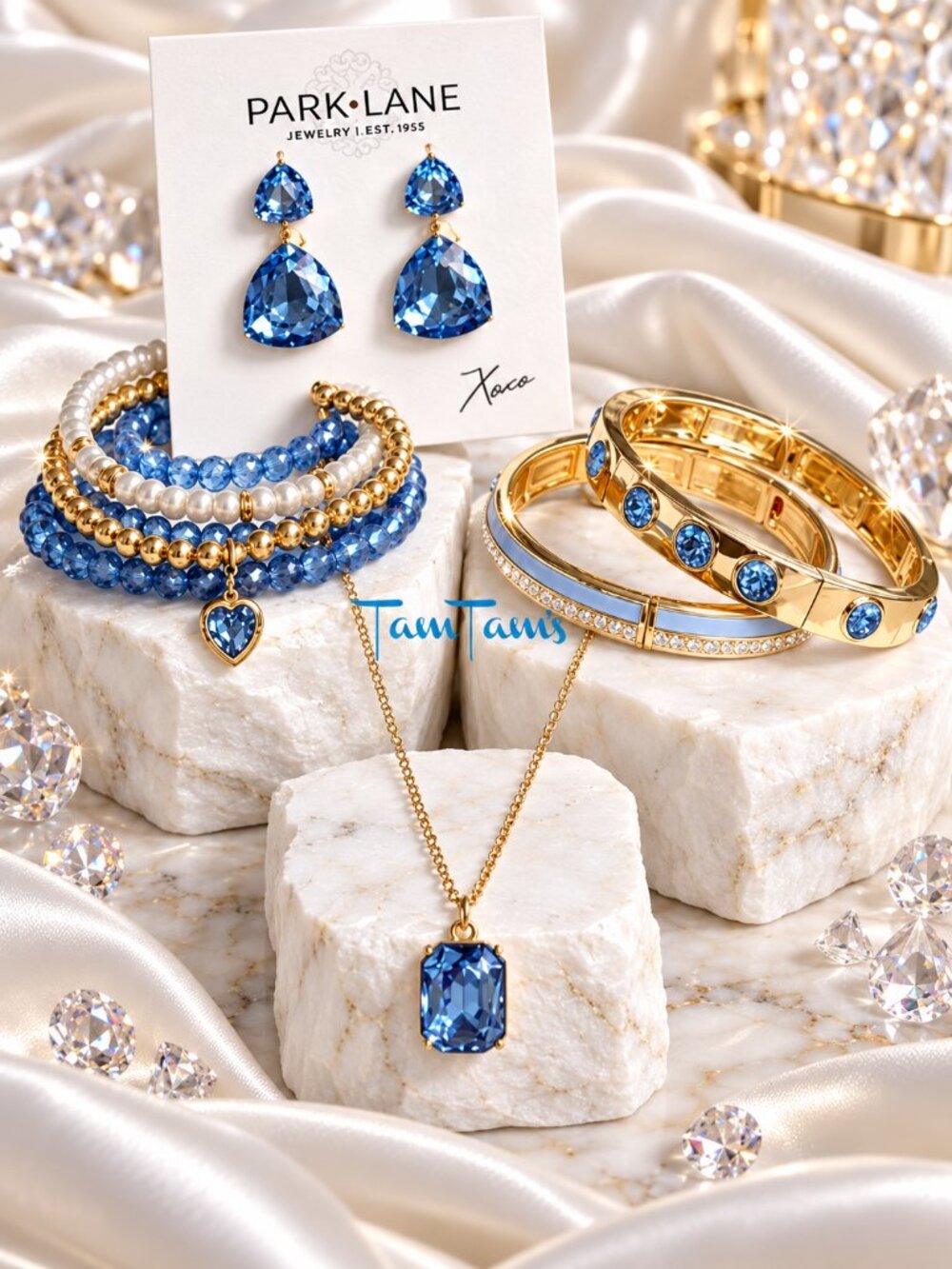 Park Lane Perry Sparkle Box 4 Pc Set Necklace Earrings Bracelets + Gem Bracelet